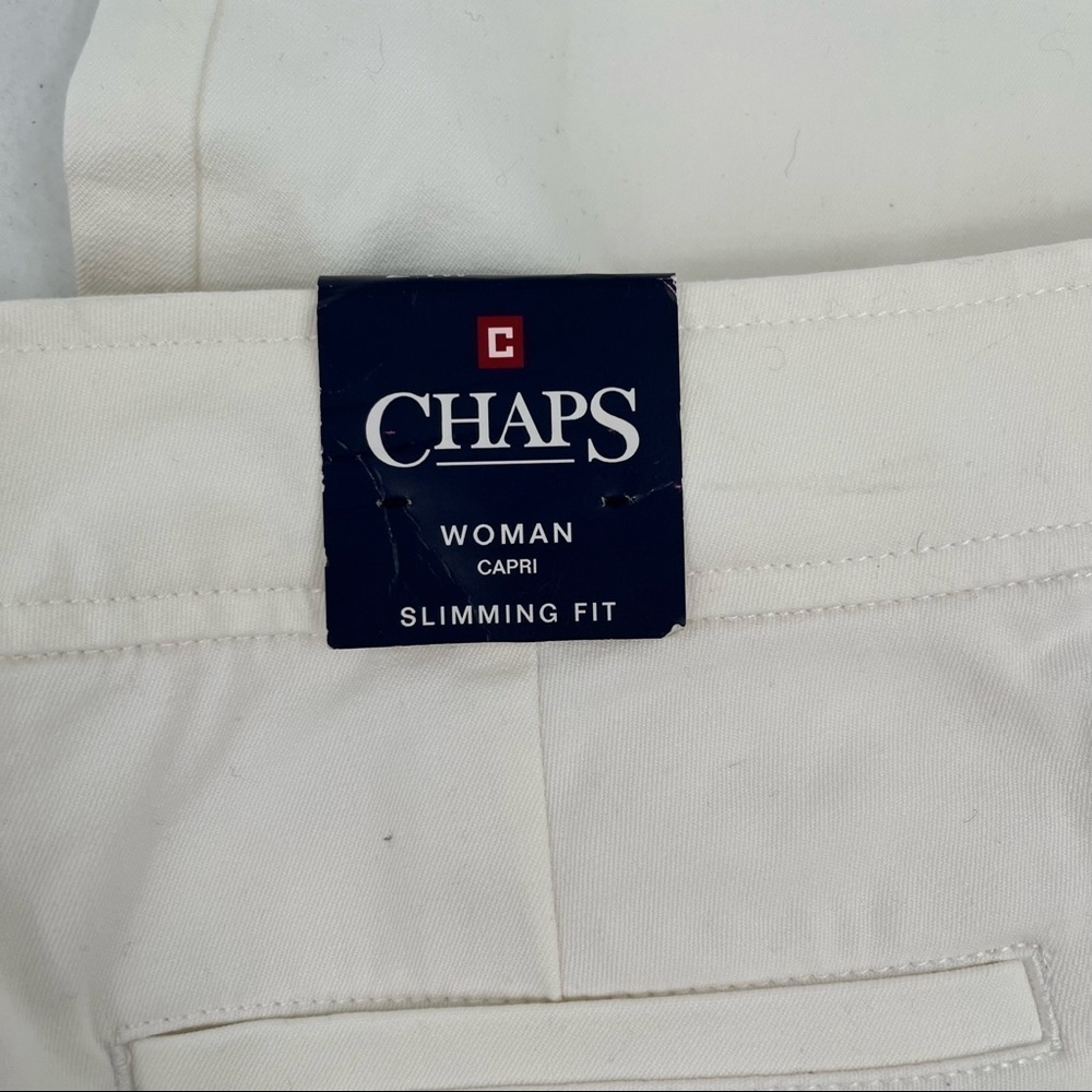 CHAPS Womens NWT Slimming Fit White Capri Pant size: 24W - Picture 4 of 11